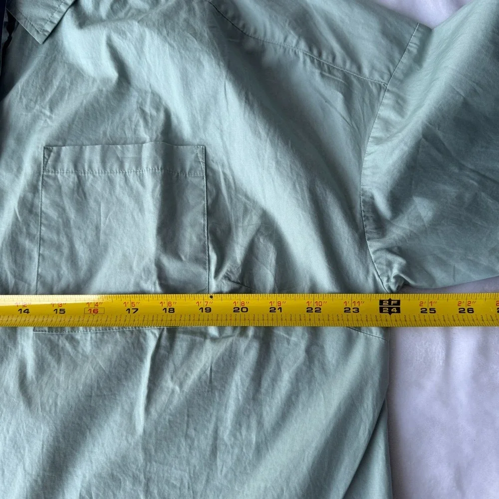Cotton Traders Button Up Womens US 10 Minimalist Mint Haze Cotton Shirt Casual‎